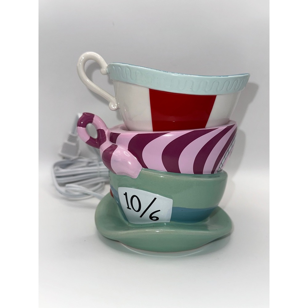 Scentsy Disney Alice in Wonderland Wax Warmer Stacked Teacups Were All Mad Here